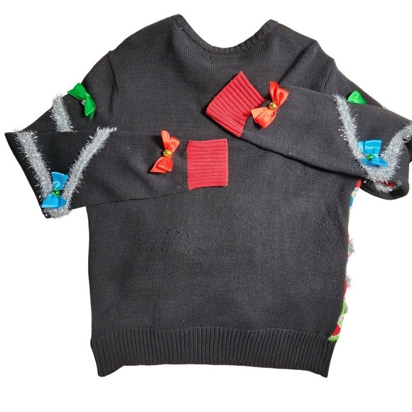 Spencers Workshop Ugly Christmas Sweater Medium With Bows & Bells - Picture 9 of 12